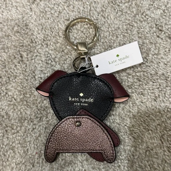 Kate Spade Black and Brown Dog Keychain - Picture 2 of 3
